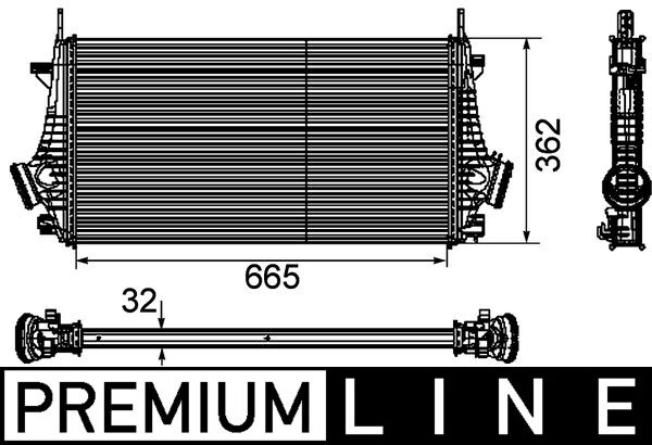 Intercooler, compresor CI 191 000P MAHLE