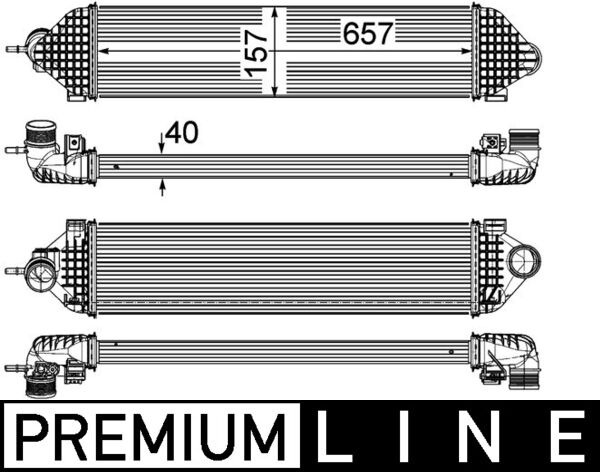 Intercooler, compresor CI 247 000P MAHLE