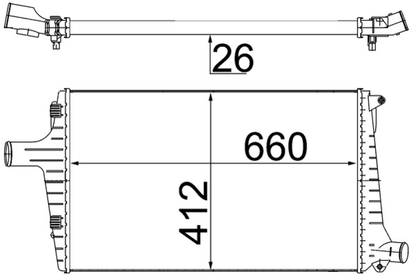 Intercooler, compresor CI 335 000S MAHLE