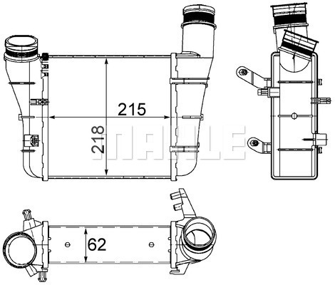 Intercooler, compresor CI 336 000S MAHLE