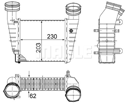 Intercooler, compresor CI 347 000S MAHLE