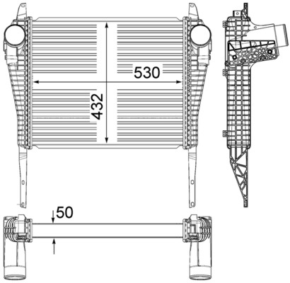 Intercooler, compresor CI 38 000P MAHLE