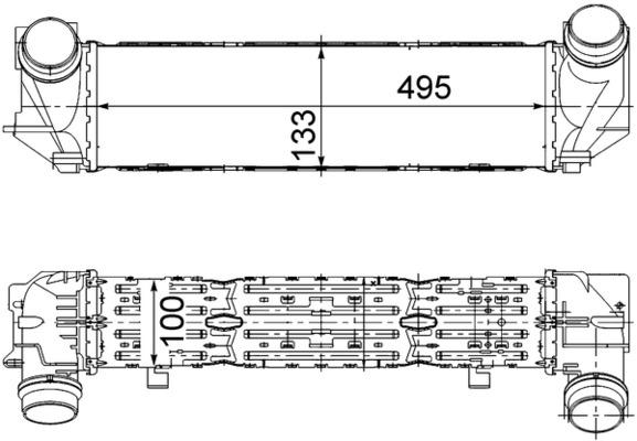 Intercooler, compresor CI 476 000S MAHLE