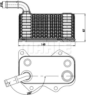 Radiator ulei, ulei motor CLC 174 000S MAHLE