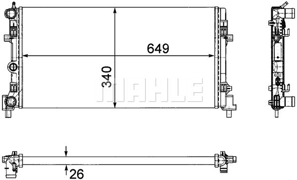 Radiator, racire motor CR 1096 000P MAHLE