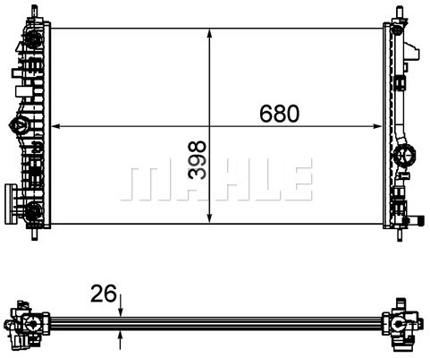 Radiator, racire motor CR 1103 000P MAHLE