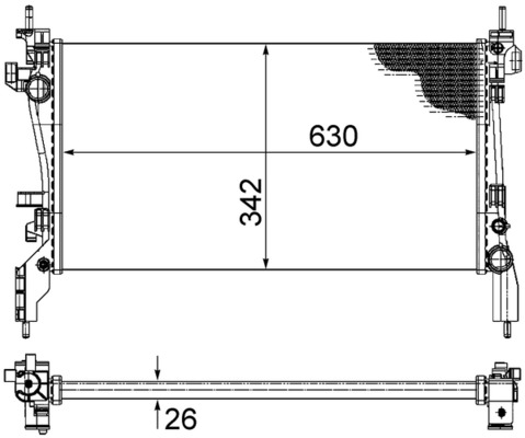 Radiator, racire motor CR 1120 000S MAHLE