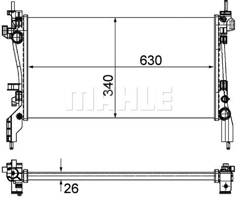 Radiator, racire motor CR 1122 000P MAHLE