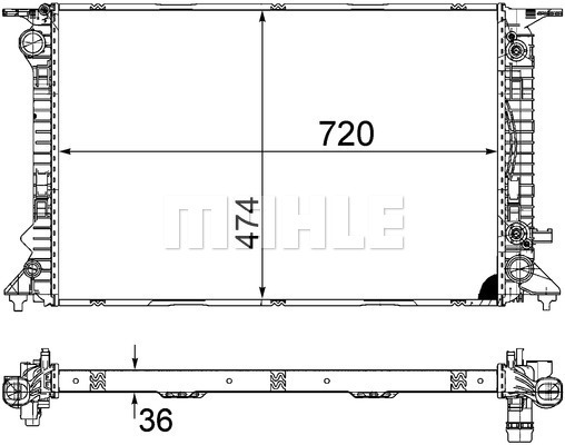 Radiator, racire motor CR 1134 000S MAHLE