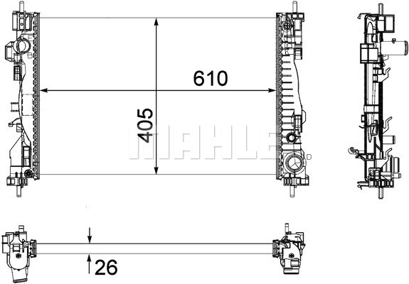 Radiator, racire motor CR 1178 000P MAHLE