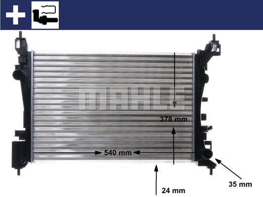 Radiator, racire motor CR 1182 000S MAHLE