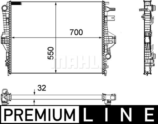 Radiator, racire motor CR 1184 000P MAHLE