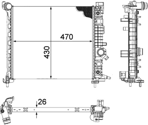 Radiator, racire motor CR 1190 000P MAHLE