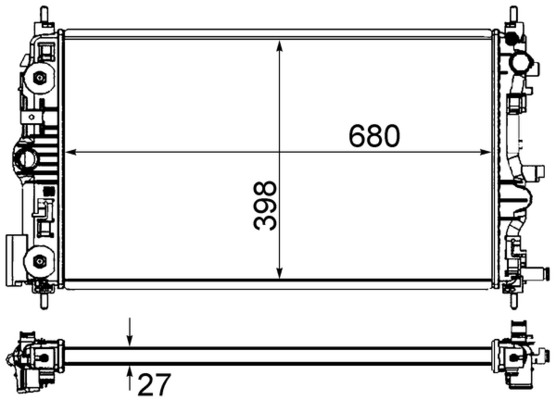 Radiator, racire motor CR 1238 000S MAHLE