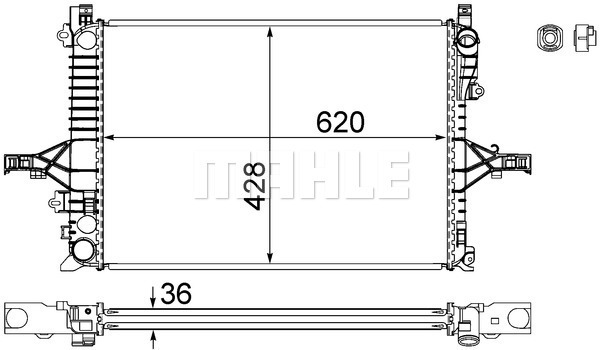 Radiator, racire motor CR 1546 000S MAHLE