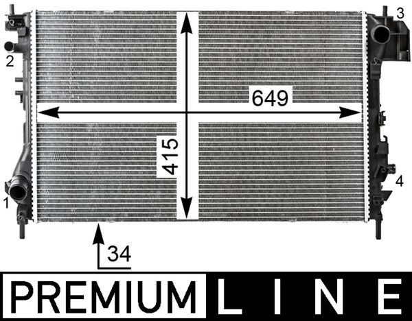 Radiator, racire motor CR 16 000P MAHLE