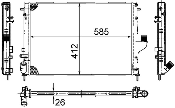 Radiator, racire motor CR 1790 000S MAHLE