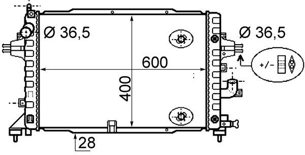 Radiator, racire motor CR 1858 000S MAHLE