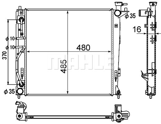 Radiator, racire motor CR 1892 000S MAHLE