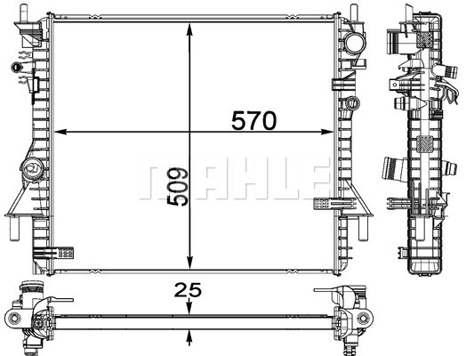 Radiator, racire motor CR 1937 000P MAHLE