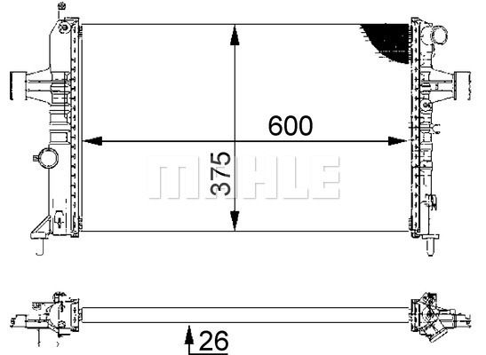 Radiator, racire motor CR 227 000S MAHLE