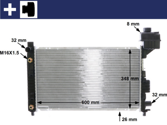 Radiator, racire motor CR 323 000S MAHLE