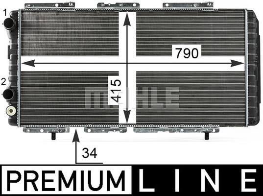 Radiator, racire motor CR 33 000P MAHLE