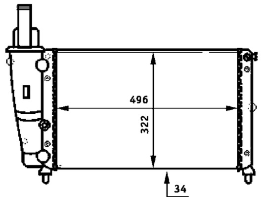 Radiator, racire motor CR 346 000P MAHLE