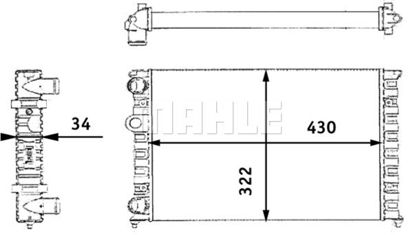 Radiator, racire motor CR 364 000S MAHLE