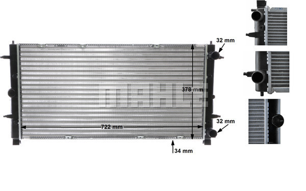 Radiator, racire motor CR 398 000S MAHLE