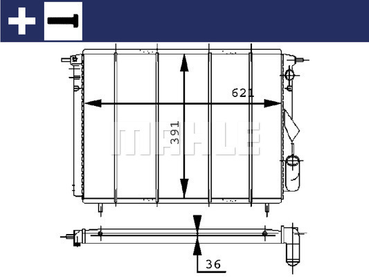 Radiator, racire motor CR 452 000S MAHLE