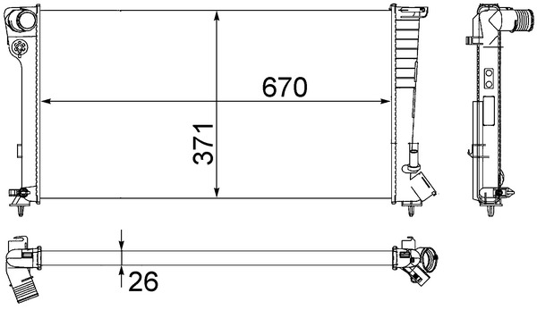 Radiator, racire motor CR 504 000S MAHLE