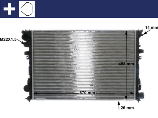 Radiator, racire motor CR 587 000S MAHLE