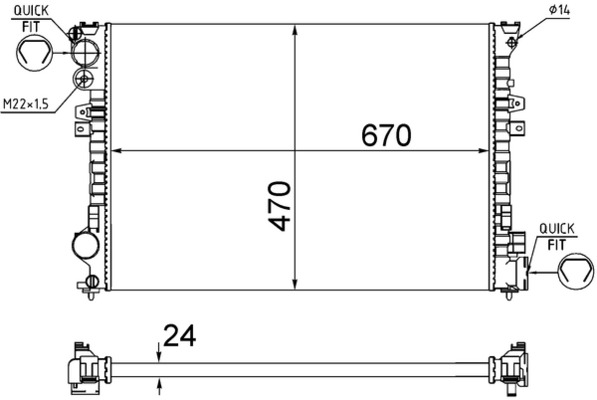 Radiator, racire motor CR 587 001S MAHLE