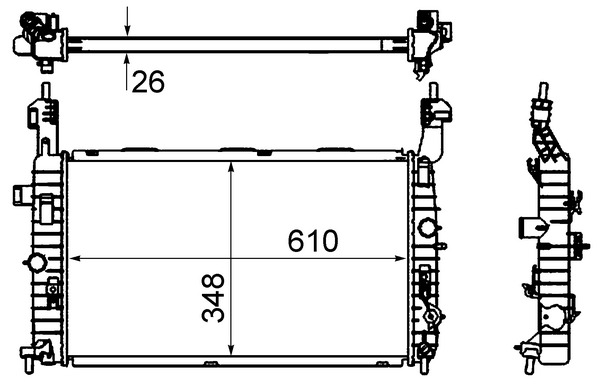 Radiator, racire motor CR 833 000S MAHLE