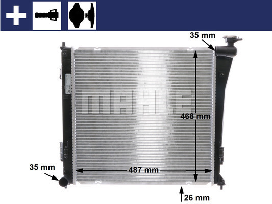 Radiator, racire motor CR 848 000S MAHLE