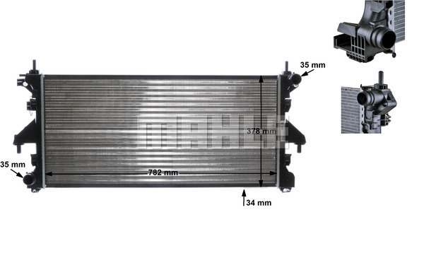 Radiator, racire motor CR 886 000S MAHLE