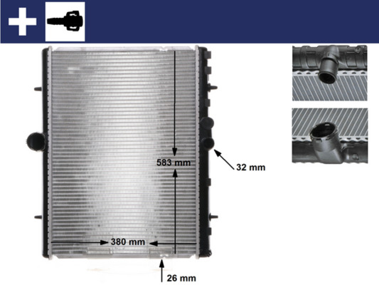 Radiator, racire motor CR 889 000S MAHLE