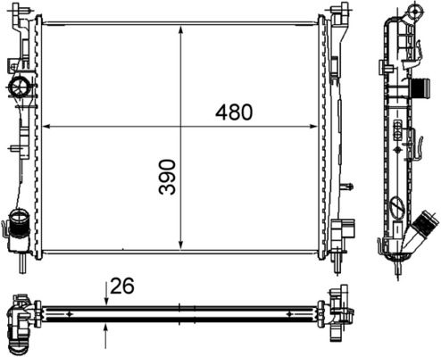 Radiator, racire motor CR 947 000S MAHLE