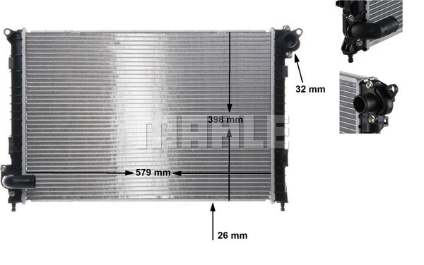 Radiator, racire motor CR 983 000S MAHLE