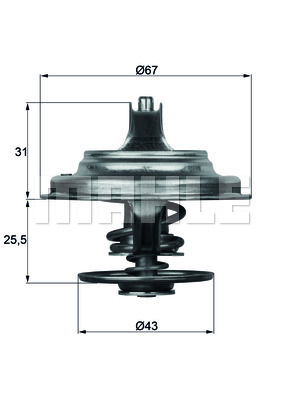 Termostat,lichid racire TX 23 79D MAHLE