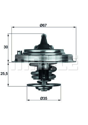 Termostat,lichid racire TX 30 87D MAHLE