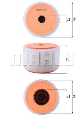 Filtru aer LX 2607/2 MAHLE