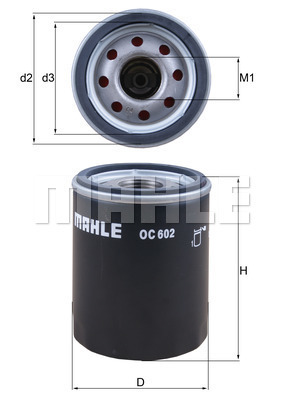 Filtru ulei OC 602 MAHLE