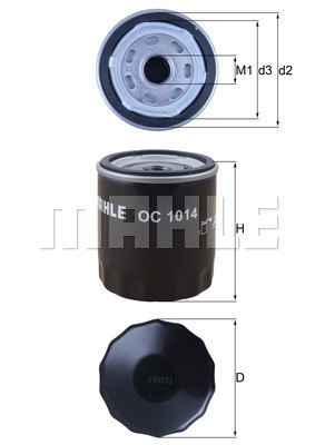 Filtru ulei OC 1014 MAHLE