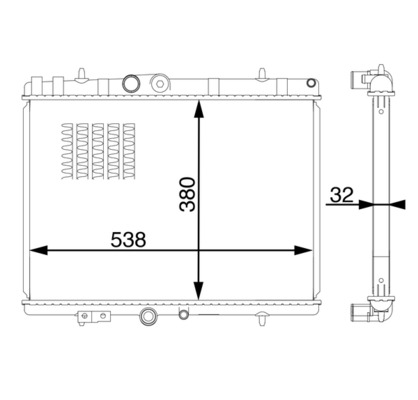Radiator, racire motor CR 1600 000S MAHLE