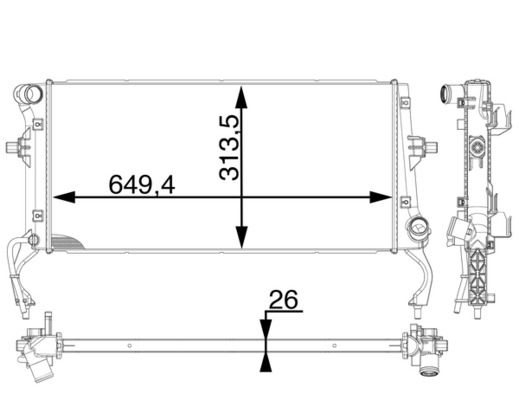 Radiator, racire motor CR 1975 000P MAHLE