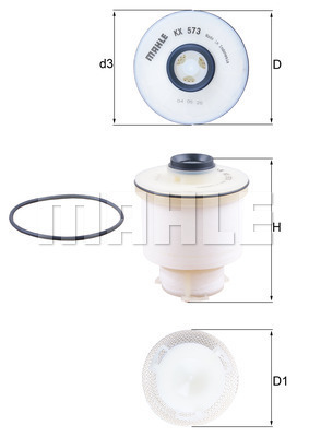 Filtru combustibil KX 573D MAHLE