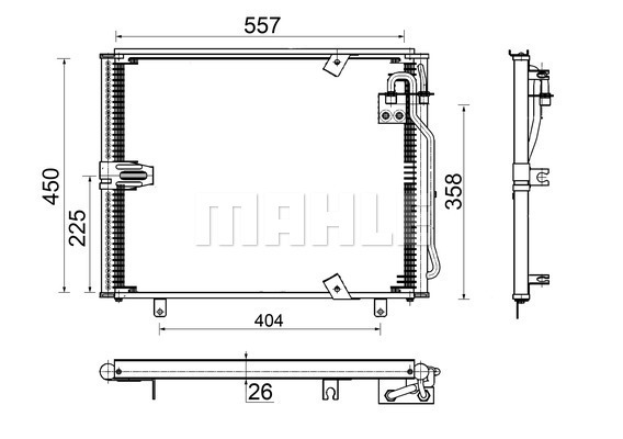 Condensator, climatizare AC 148 000S MAHLE