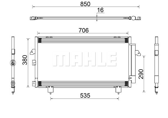 Condensator, climatizare AC 796 000S MAHLE